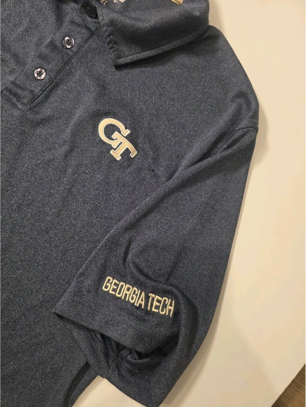 Colosseum Georgia Tech Yellow Jackets Navy Blue Polo Shirt Mens XL